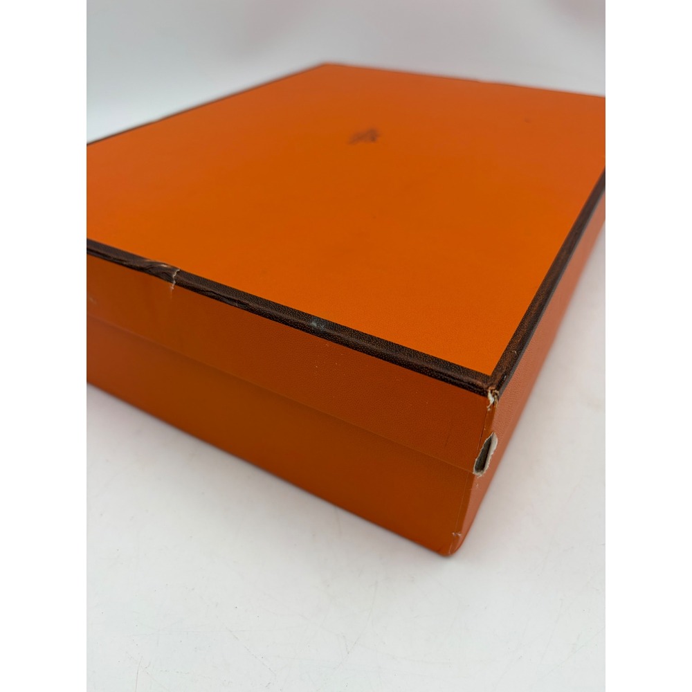 Hermes Orange Storage Shoe Box & 2 Herringbone Dust Bags Set Organization READ - Picture 4 of 8